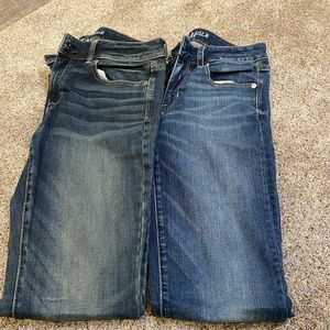 2 pair kick boot cut jeans.  Size 8
